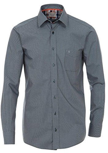 Casa Moda Premium Cotton LS Kent Check Shirt in Green in 3XL