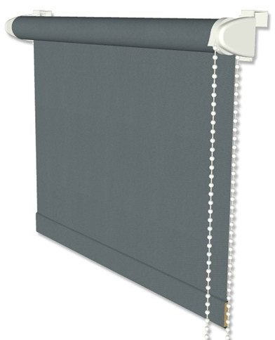 INTERDECO Verdunkelungsrollos/Thermo-Rollo Taubenblau (Blau-Grau) BxH 71 x 215 cm Klemmfix Seitenzugrollo (ohne Bohren) für Balkontüren mit Silberbeschichtung