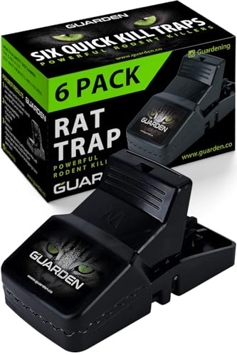 Rat Trap Six Pack - Indoor and Outdoor Traps for Mice, Voles, Rats, Chipmunks - Easy to Set, Powerful Snap, Quick Kill - by Guarden