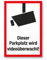 Komma Security Parkplatz Videoüberwacht Schild 20 x 30 cm - Achtung Vorsicht Videoüberwachung - Hinweis Hinweisschild Videoüberwacht - Warnschild Warnhinweis Videoüberwachung