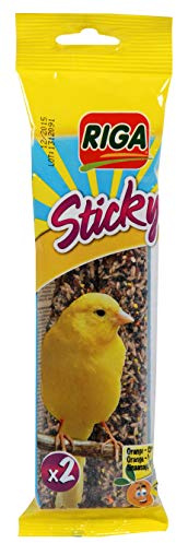Riga - Sticky Stangen Zitrone/Orange für Kanarienvögel, 10er Pack (10 x 60 g)