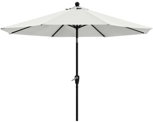 ABCCANOPY Sonnenschirm 230 cm, Strandschirm, Beidseitig um 30° knickbar, UPF 50+, Wasser- und Winddicht, Stabil, für Terrasse, Balkon, Markt... Hellbeige