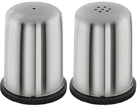 OrionMart Stainless Steel Salt and Pepper Shaker – Sturdy and Lightweight – Set of Two Salt & Pepper Pots