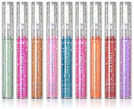Brillo de Labios Pintalabios Permanente, MKNZOME 9 Piezas Lip Gloss Labiales Mate Larga Duracion Impermeable Regalo de Maquillaje para Mujer Niñas Cumpleaños Día de San Valentín Navidad