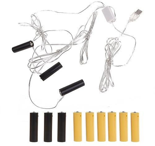Angelluck Éliminateur de Piles AA/AAA 4.5V et 3V, Accessoire de transformateur pour Bougies électroniques, Jouets et lumières électriques (AA 3in1)