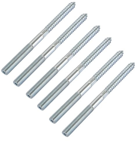 WOPPLXY Lot de 30 Vis Double Filetage, M10x140mm Vis Double Filetage M10, Doubles Filetages M10 en Acier au Carbone Galvanisé