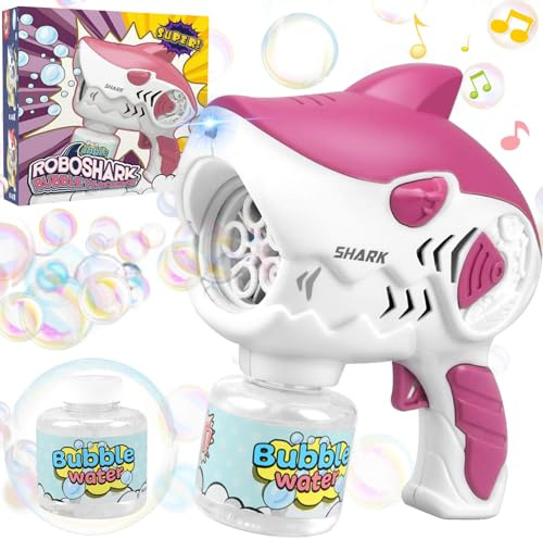 Dolanus Toys for 3+ Year Olds Kids Boys: Shark Bubble Gun Bubble Machine for Kids Gifts for Age 3 4 5 6 7 8 Kids Birthday Toy for Toddler Ages 3-8 Automatic Outdoor Garden Party Toys Bubble Maker