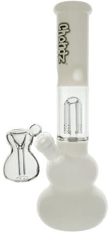 Chongz Glass 30cm 4mm Vegas Percolator Waterpipe bong (Ice White Accents)