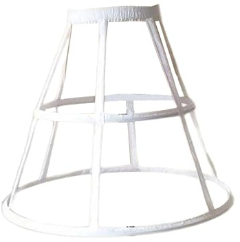 JISADER Gonna a cerchio a gabbia, sottoveste, elastico in vita, crinolina, sottoveste per il ballo di fine anno, Bianco