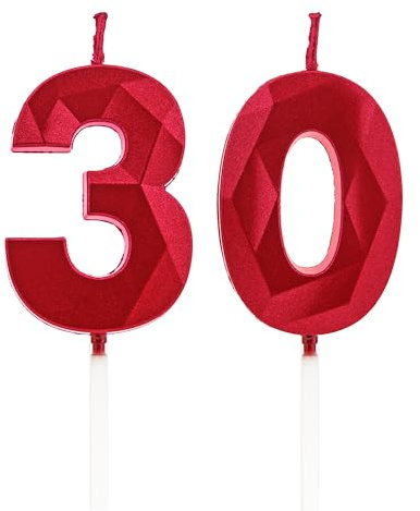 DTXLX Candela Numero 30 Rosso Compleanno