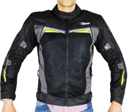 WinNet Giacca Giubbotto da Moto leggero primaverile autunnale Traforato traspirante Ventilato per l'Estate con Protezioni estivo (IT, Testo, M, Regular, Regular, Fluo)