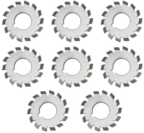 M2 Jeu de fraises à engrenage Involute Outils de coupe HSS Alésage intérieur 22 mm Angle de pression 20° Disque en acier rapide Parfait pour fraiseuse Outils de coupe d'engrenages