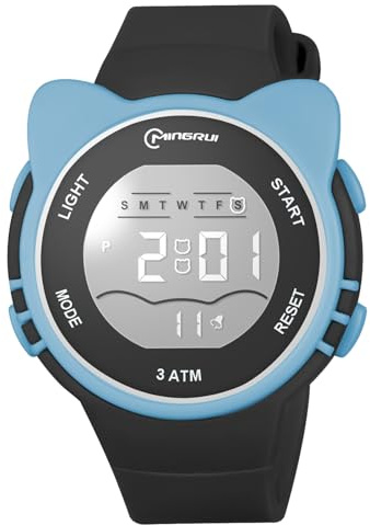 OFFCUP Kids Digital Watch, Waterproof PU Band Sports Wrist Watches | Cute Children's Watches, LED Electrical Watches for Girl Boy Age 3-11 Indoor Outdoor Children's Day Gift