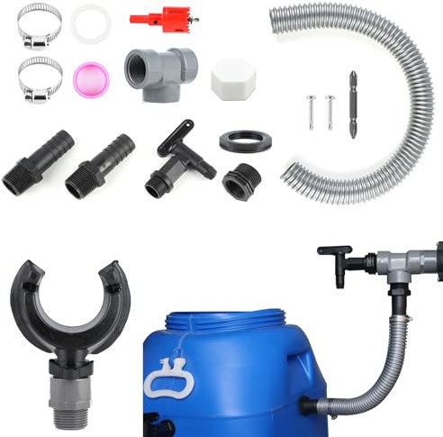 Recuperatore d'Acqua Piovana, Kit Recupero Acqua Piovana, con Tubo di Collegamento 100cm, Sistema di Cattura dell'Acqua, Raccoglitore di Pioggia con Accessori di Montaggio, per Tetti fino a 80 m²
