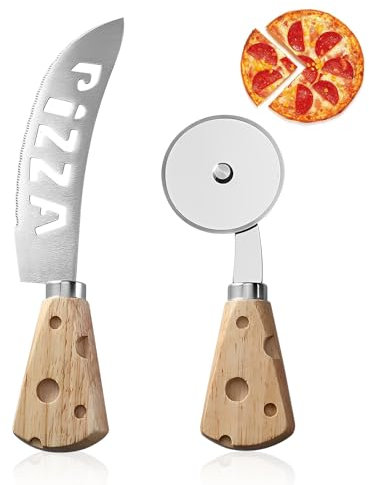 Zliger Rotella Tagliapizza, 2 pcs Acciaio Inox Pizza Cutter, per Pizza,Torte e Pie,Waffle,Pane