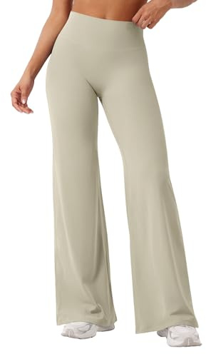 YEOREO Workout Leggings Womens No Front Seam Straight Leggings 31.5 High Waist Buttery Eddiy Gym Yoga Pants Light Sand M