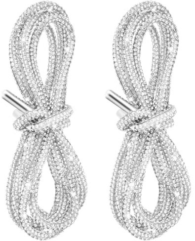Bremorou Rhinestone Shoe Laces Glitter Bling Round Shoe Laces for Sneakers Sparkly Diamond Lace 47.2 Strings Women(Crystal White)