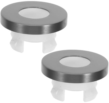 CTIRCHIU 2 Piezas Tapa de Desagüe de Desbordamiento para Fregadero Redonda Gris, Inserto Antiolor y Antipolvo para Lavabo de Baño, Accesorio para Cocina y Baño