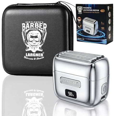 Foil Shaver for Men Upgraded 5 Floating Blades 14000 RPM Magnetic Levitation Motor Full Metal Electric Foil Shaver Razor for Men,IPX7 Waterproof Wet/Dry,USB Rechargeable, Pocket-Size Razor for Travel