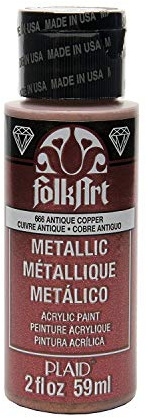 Folk Art Metallic Acrylic Paint in Assorted Colors (2 oz), 6102, 2 Ounce Antique Copper