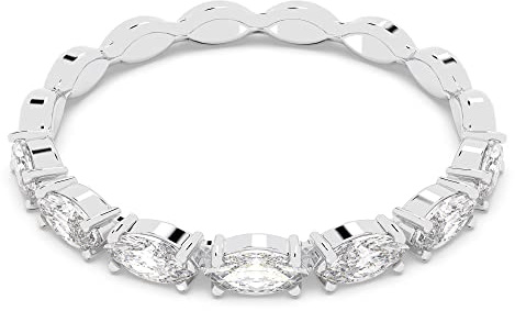 Swarovski Anillo Vittore, Talla marquisa, Blanco, Baño de rodio