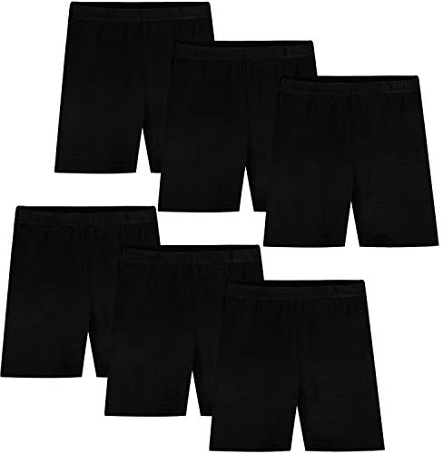 Auranso Girls Dance Shorts Solid Color Safety Bike Shorts Black 7-8 Years