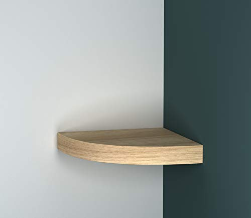 URBNLIVING Floating Wooden Wall Mounting Corner Shelf Display Unit (Oak Effect)