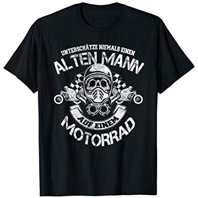Herren Unterschätze niemals einen alten Mann auf einem Motorrad T-Shirt