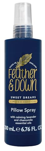 Feather & Down Sweet Dreams Limited Edition Pillow Spray (200ml) - with Calming Lavender & Chamomile Essential Oils. Encourages Calm, Tranquillity & a Restful Night's Sleep. Cruelty Free.