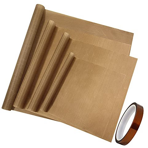 8 x Dauerbackfolie, Backpapier Wiederverwendba, Teflonfolien Transfer Blatt Antihaft, 1xKlebeband 3D Drucker Hitzebeständiges Tape