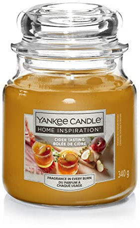 Home Inspiration Jar Candle, Christmas Sweet Fragrance, Xmas Decor Idea (Apple Cider Tasting, Medium Jar)