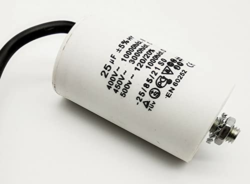 för 500 V ~ AC 8,10,12,14,16,20,25,35,40,45 µF uf med kabel + gänga motorkondensator, startkondensator, arbetskondensator (25 µF)