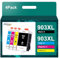 ‎RUDGUZ 903XL Multipack Kompatibel für HP 903 Druckerpatronen 903 XL 903XL für HP Officejet 6950 Druckerpatronen 6951 6960 6970 6974 (Schwarz Cyan Magenta Gelb, 4er-Pack)