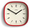 JONES CLOCKS® Marvel wanduhr | Retro abgerundete quadratische Uhr | 25cm | Rot | Cooler designerlook für küche, Wohnzimmer oder büro