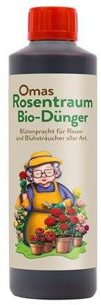 GRANNY’S WORLD® Rosentraum I BIO-Dünger I Flüssigdünger für Rosen & Blühsträucher aller Art I Einfach und effektiv Düngen I Veganer Dünger (500 ml)