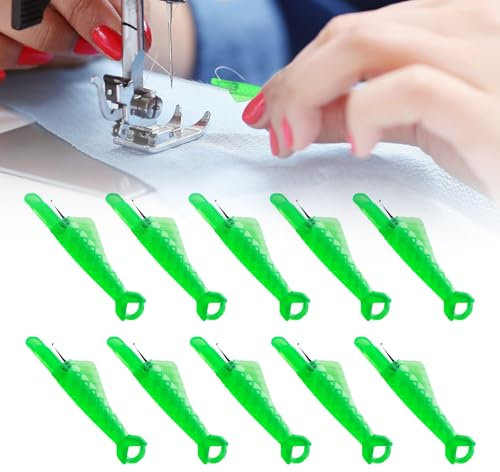 DANLIKT 10 Stück Nadeleinfädler,2024 Upgrade Schnell Nadeleinfädler für Nähmaschinen,Einfädelhilfe für Nähnadeln,Automatischer Einfädler Nadel Threading Tool für Handnähen