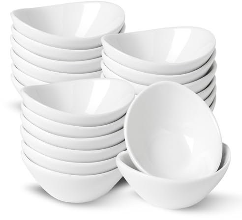 UIBFCWN 20 Pièces Bols à Sauce en Céramique, 50ML Bols à Tapas Et Sauces, Bols à Sauce Soja, Bols à Trempette, Bols à Sushi, mini bols de service pour la préparation de la cuisine