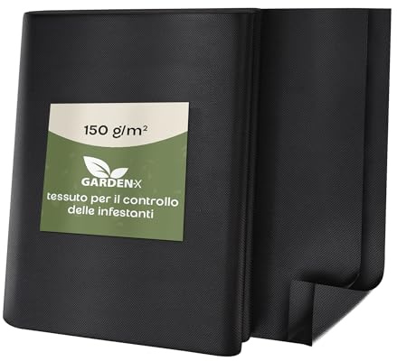 GARDENIX Markväv mot ogräs – ogrästyg, vattentät 150 g/m² – svart UV-resistent folie, 1 x 10 m (10 m²) fleece, hög bädd, ogrässkyddsfilm, trädgårdkakel, rabattfolie, växtfolie