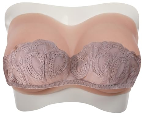 QIAOYIQIAO 8th Generation Silicone Breast Plates Strapless Breastplate Gel Fake False Breasts Boobs for Crossdresser Trans (C Cup-Silicone, Color 1)