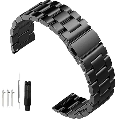 Nizonlaie Cinturini per Orologio Cinturino in Acciaio Inossidabile 14mm 16mm 18mm 20mm 22mm 24mm Cinturino Orologio in Metallo Bracciale Cinturini di Ricambio per Smartwatch per Uomo e Donna