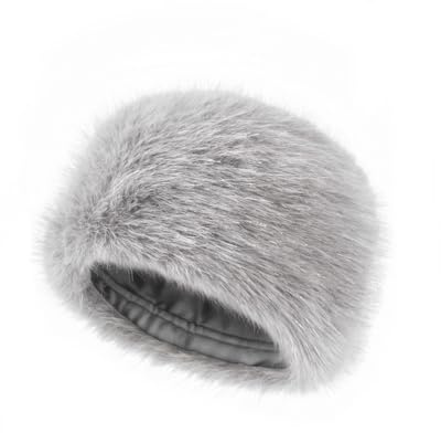 Zylioo XXL Russische Fellmütze Damen，Cossack Mütze Größe 60-65cm,Fellimitat Hut