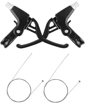Verazquy 1 Pair Universal Bicycle Brake Levers, for MTB, BMX, Mountain, Road, Folding Bikes, Suitable for Adults and Kids, Comes with a Free Brake Cable Core.