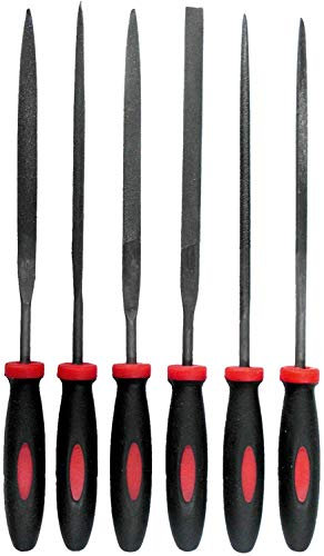 Werkzeyt Mini-Feilensatz 6-teilig - Geeignet für sämtliche Metalle - 100 mm Feilenlänge - 2-Komponenten-Griffe - Hochwertige Stahlklingen/Rundfeile/Flachrundfeile/Flachstumpffeile / B20206