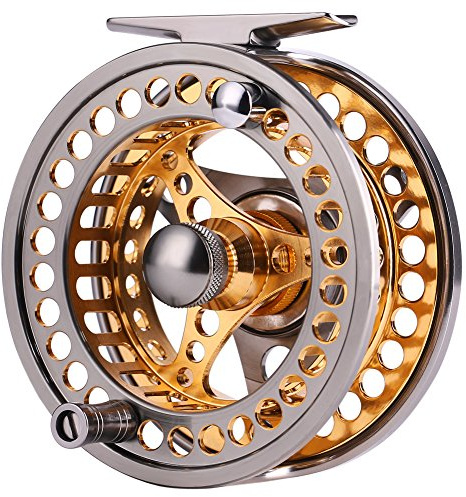 Sougayilang Carrete de Pesca con Mosca, Eje Grande 2+1 BB con Cuerpo de aleación de Aluminio mecanizado CNC y Carrete en Carrete de Mosca tamaños 7/8