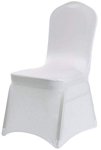 IVhomeshop 20 pcs Universal White Chair Covers Spandex Lycra Slipcovers Dining Chair Cover Wedding Banquet Party covers