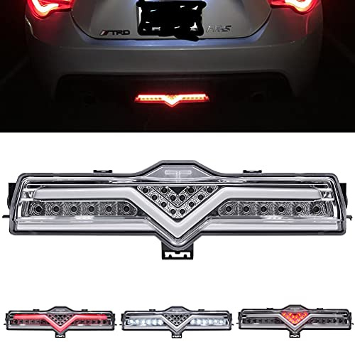 NJSBYL Red LED Brake & Rear Fog Light for 2013-2016 Scion FR-S, 2013-2020 Subar.u BRZ, 2013-2020 Toyoto 86 White LED Reversing & Backup Lights Clear Lens Reverse Lights to Match the Taillights