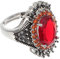 Holibanna Frauen Roten Edelstein Ring Roten Granat Offenen Ring Vintage Retro Antiken Ring Verlobung Hochzeitstag Ring Einstellbare Kupfer Ring Valentinstag Schmuck Geschenke