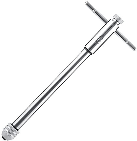 QISF Gewindeschneider Halter | Windeisen | Lang Werkzeughalter mit Gleitgriff für Gewindebohrer | M3 - M8 | Rechts + Links Umschaltbar