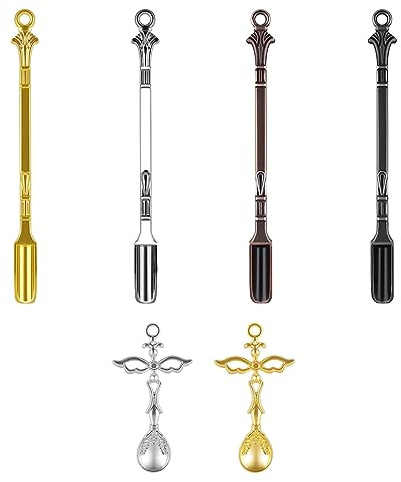OEIOTEI Set di 6 cucchiai da laboratorio in acciaio inox per campionamento di laboratorio, cucchiai da tabacco, cucchiaio di metallo per sali e sabbia