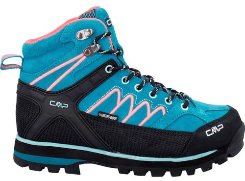 CMP Femme Moon Mid WMN Trekking Shoe WP Chaussures de Marche, Teal Red Fluo, 37 EU